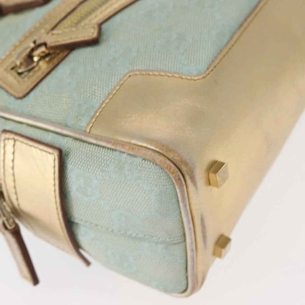 GUCCI GG Canvas Hand Bag Peppermint Gold 000 0852 Auth 146975 - Picture 4 of 16